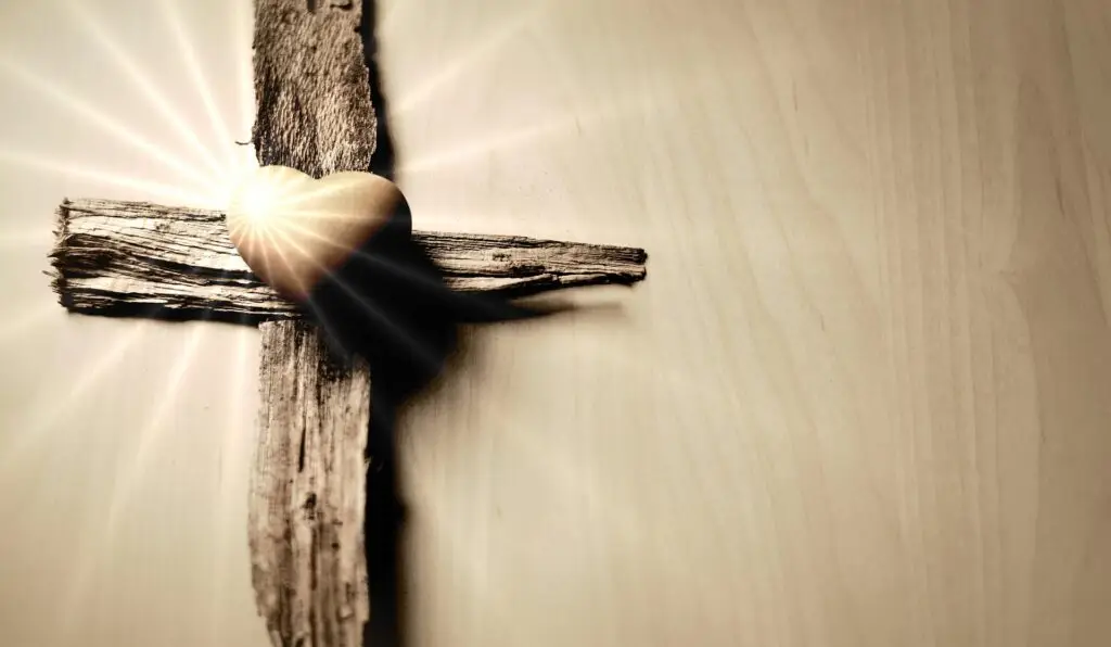 Artistic cross image representing faith and reflection